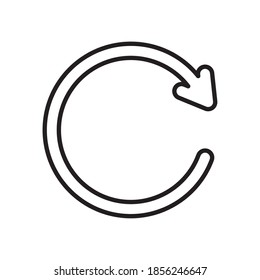refresh arrow icon over white background, line style, vector illustration