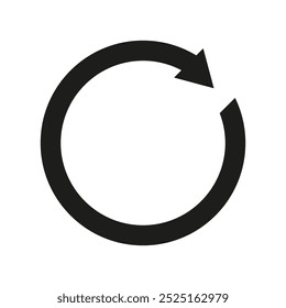 Refresh arrow icon. Reload symbol vector. Circular rotation graphic. Update loop emblem.