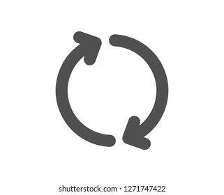 Refresh arrow icon. Rotation Arrowhead symbol. Navigation pointer sign. Quality design element. Classic style icon. Vector