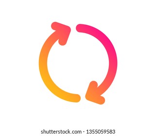 Refresh arrow icon. Rotation Arrowhead symbol. Navigation pointer sign. Classic flat style. Gradient refresh icon. Vector
