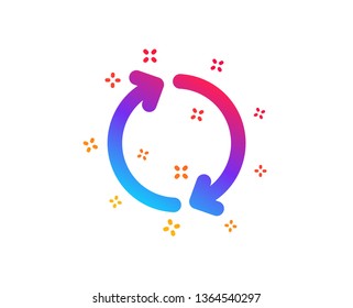 Refresh arrow icon. Rotation Arrowhead symbol. Navigation pointer sign. Dynamic shapes. Gradient design refresh icon. Classic style. Vector