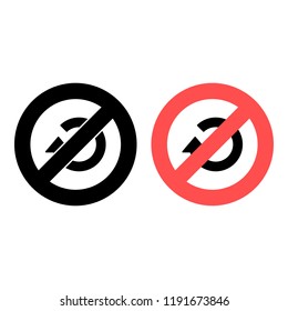 refresh, arrow ban, prohibition icon. Simple glyph vector of web set for UI and UX, website or mobile application