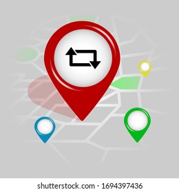 icono de flecha de actualización. Vector de glifo simple de la ubicación de flecha de pin establecido para UI y UX, sitio web o aplicación móvil