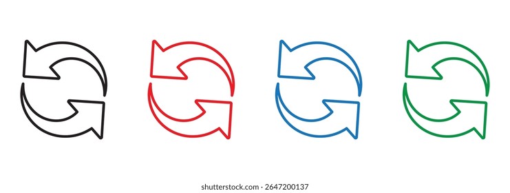 refresh arrow icon transparent. refresh sign PNG. reload, reset. repeat, recycling sign. circular arrow icon vector. update icon. convert icon. replay, reboot sign in white background. EPS 10.