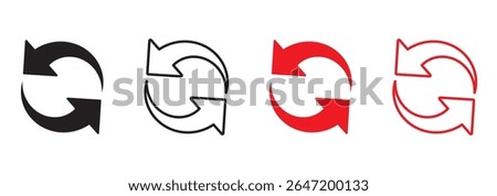 refresh arrow icon transparent. refresh sign PNG. reload, reset. repeat, recycling sign. circular arrow icon vector. update icon. convert icon. replay, reboot sign in white background. EPS 10.
