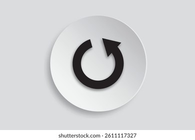 Refresh arrow icon for update, reload, reset or synchronization functions in apps and interfaces.