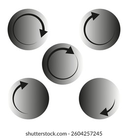 Refresh arrow icons. Black circular symbols. Update cycle concept. Vector reload illustration.