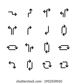 Actualizar iconos de flecha. Trazo editable perfecto para píxeles