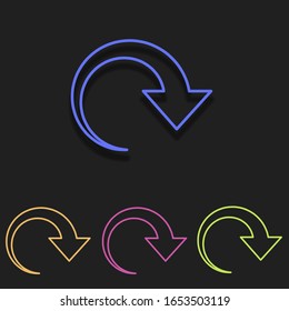 actualizar iconos de flecha. Esquema simple vectorial de conjunto multicolor para UI y UX, sitio web o aplicación móvil