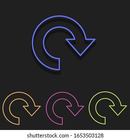 actualizar iconos de flecha. Esquema simple vectorial de conjunto multicolor para UI y UX, sitio web o aplicación móvil