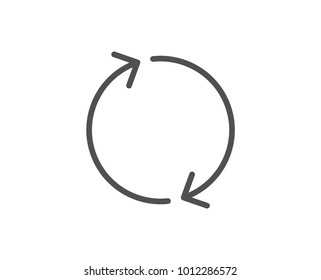 Refresh arrow line icon. Rotation Arrowhead symbol. Navigation pointer sign. Quality design element. Editable stroke. Vector