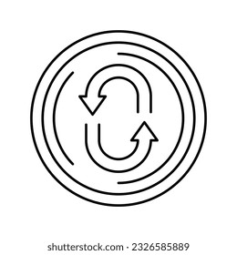 refresh arrow line icon vector. refresh arrow sign. isolated contour symbol black illustration