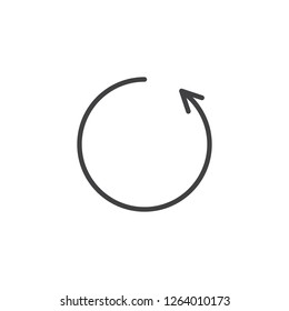 Refresh arrow outline icon. linear style sign for mobile concept and web design. Rotate arrow simple line vector icon. Symbol, logo illustration. Pixel perfect vector graphics