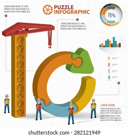 Refresh arrow puzzle design,info graphic design,clean vector