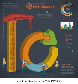 Refresh arrow puzzle design,info graphic design,clean vector