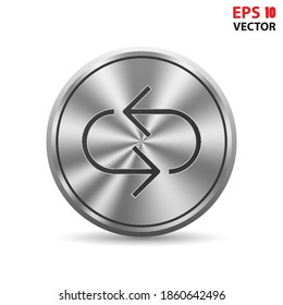 Refresh arrow sign icon in 3D button. Eps 10 vector illustration.