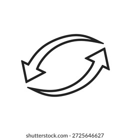 Refrescar el icono de flecha simple. recargar, Restablecer. repetir, reciclar signo. icono de flecha circular Vector. icono de Actualizar. icono de conversión. repetición, reinicio Iniciar sesión fondo blanco. Vector 