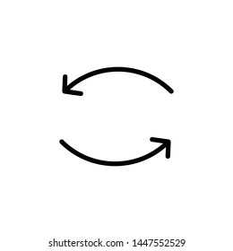 Refresh Arrow Social Media Icon Isolated On White Background. Reload Button Symbol Modern Simple Vector Icon For Web Site Or Mobile App
