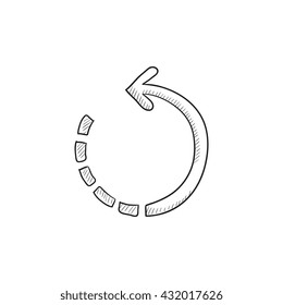 Refresh arrow vector sketch icon isolated on background. Hand drawn Refresh arrow icon. Refresh arrow sketch icon for infographic, website or app.