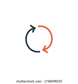 refresh arrows icon, double circle arrow. Stock vector illustration isolated on white background.