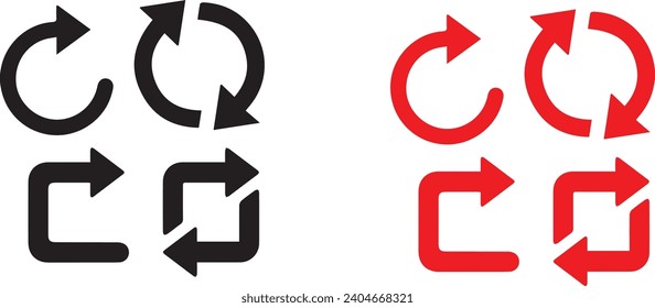 Refresh arrows icon logo vectors icons and symbols design 