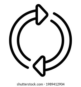 Refresh arrows icon. Outline Refresh arrows vector icon for web design isolated on white background