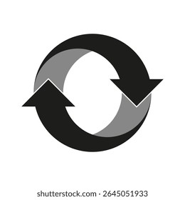 Refresh arrows icon. Sync cycle symbol. Circular motion vector. Update process emblem.