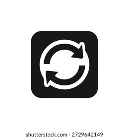 Ícone Atualizar setas, atualizar símbolo, setas circulares, desfazer atualização, repetir ícone no plano de fundo.
