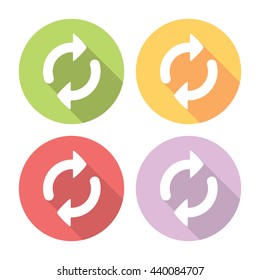 Refresh Arrows Reload Symbol Flat Style Design Icons Set