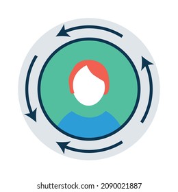 Refresh Avatar Color Fill Vector Icon

