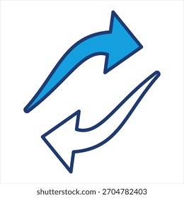Atualizar ilustração de vetor de ícone azul