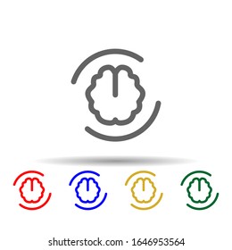 Refresh brain multi color style icon. Simple thin line, outline vector of web icons for ui and ux, website or mobile application