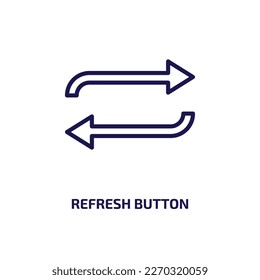 refresh button icon from user interface collection. Thin linear refresh button, navigation, button outline icon isolated on white background. Line vector refresh button sign, symbol for web and mobile
