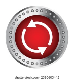 Refresh Button, Refreshing Badge, Restart Button, Reboot Sign, Reloading Symbol, Repeat Sign, Redo and Undo Badge For Website And Mobile Apps Vector Illustration