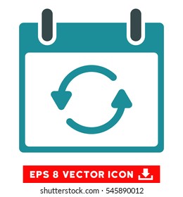 Refresh Calendar Day icon. Vector EPS illustration style is flat iconic bicolor symbol, soft blue colors.