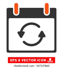 Refresh Calendar Day icon. Vector EPS illustration style is flat iconic bicolor symbol, orange and gray colors.