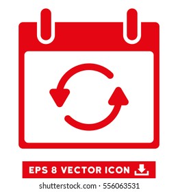 Refresh Calendar Day icon. Vector EPS illustration style is flat iconic symbol, red color.