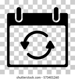 Refresh Calendar Day icon. Vector illustration style is flat iconic symbol, black color, transparent background. Designed for web and software interfaces.