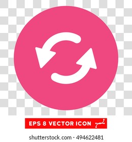 Refresh CCW round icon. Vector EPS illustration style is flat iconic bicolor symbol, white and pink colors, transparent background.