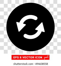 Refresh CCW round icon. Vector EPS illustration style is flat iconic bicolor symbol, white and black colors, transparent background.