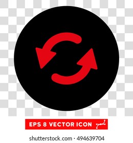 Refresh CCW round icon. Vector EPS illustration style is flat iconic bicolor symbol, intensive red and black colors, transparent background.