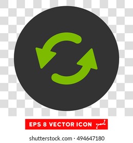 Refresh CCW round icon. Vector EPS illustration style is flat iconic bicolor symbol, eco green and gray colors, transparent background.