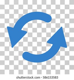 Refresh CCW vector icon. Illustration style is flat iconic cobalt symbol on a transparent background.