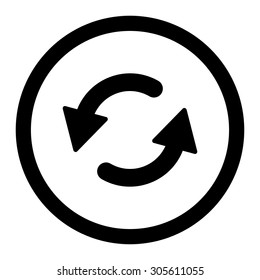 Refresh Ccw vector icon. This rounded flat symbol is drawn with black color on a white background.
