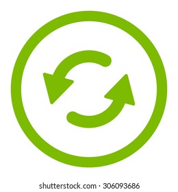 Refresh Ccw vector icon. This rounded flat symbol is drawn with eco green color on a white background.