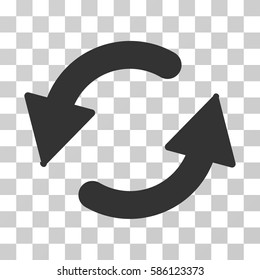 Refresh CCW vector pictograph. Illustration style is flat iconic gray symbol on a transparent background.