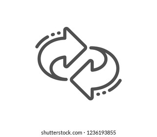 Refresh, change arrow line icon. Rotation Arrowhead symbol. Navigation pointer sign. Quality design flat app element. Editable stroke Refresh icon. Vector