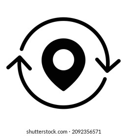 Refresh Change Location Flat Icon Isolated On White Background