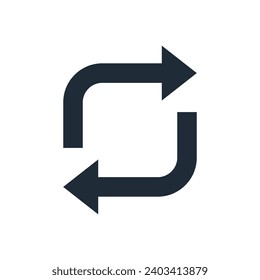  Refresh, change, transfer, switch, swap, exchange,  replacement   symbol.  Vector linear icon illustration isolated on white background.