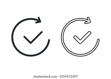 Refresh check icon. Illustration vector